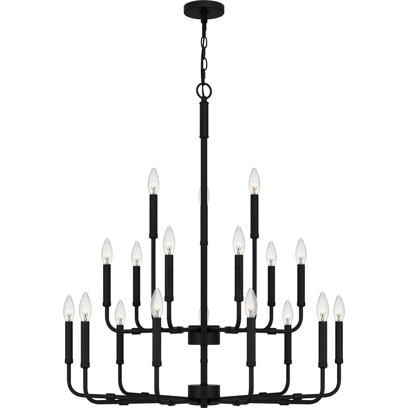 Quoizel ABR5132MBK Abner 18 Light Chandelier, Matte Black Alternate Image 2.jpg