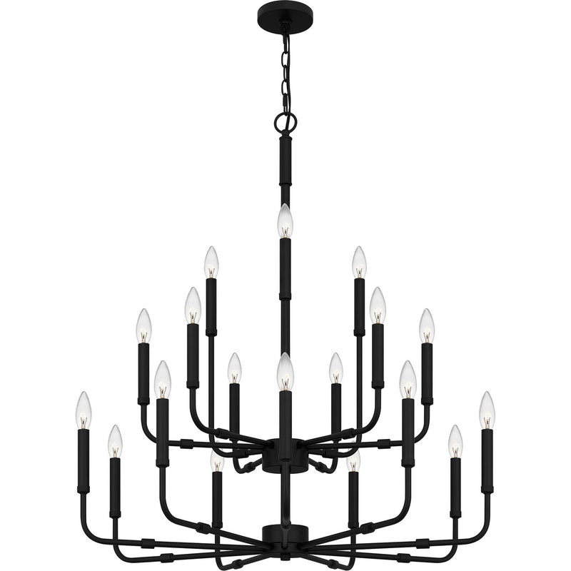 Quoizel ABR5132MBK Abner 18 Light Chandelier, Matte Black Alternate Image 3.jpg