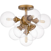 Quoizel GLI1720BWS Glinda Five Light Semi Flush Mount, Brushed Weathered Brass Alternate Image.jpg