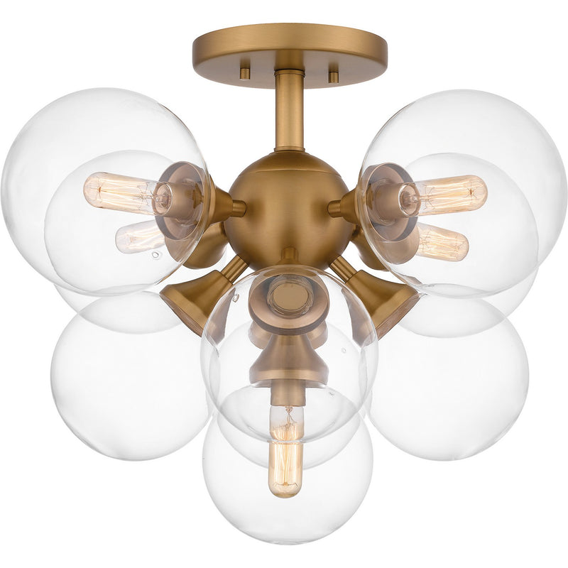 Quoizel GLI1720BWS Glinda Five Light Semi Flush Mount, Brushed Weathered Brass Alternate Image 2.jpg