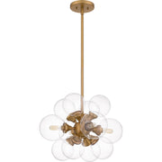 Quoizel GLI2820BWS Glinda Four Light Pendant, Brushed Weathered Brass Alternate Image.jpg