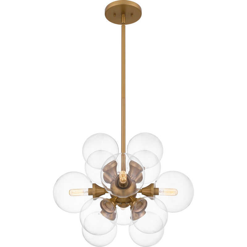 Quoizel GLI2820BWS Glinda Four Light Pendant, Brushed Weathered Brass Alternate Image 2.jpg