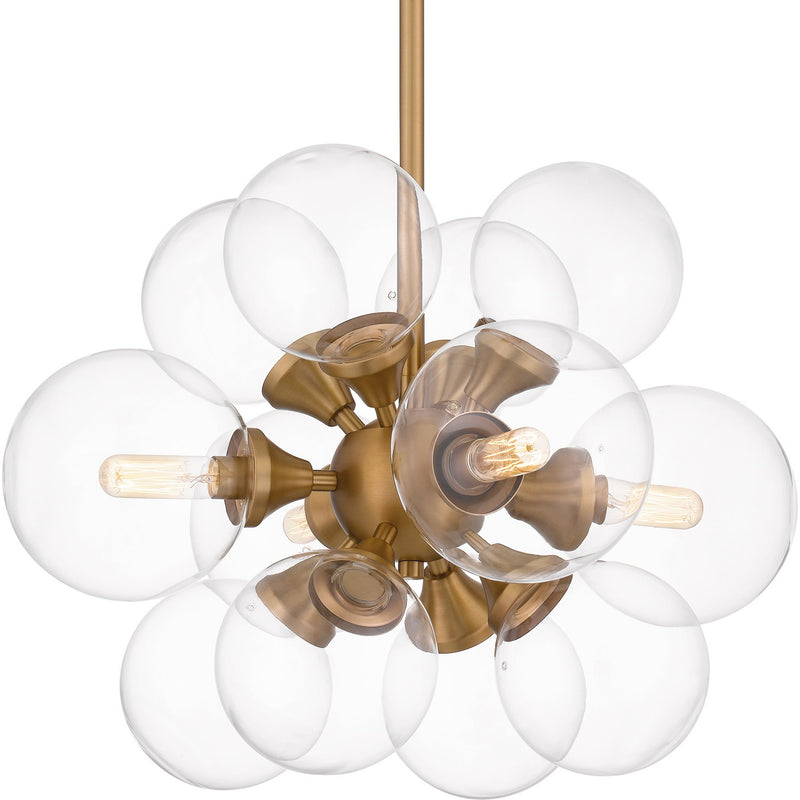 Quoizel GLI2820BWS Glinda Four Light Pendant, Brushed Weathered Brass Alternate Image 4.jpg