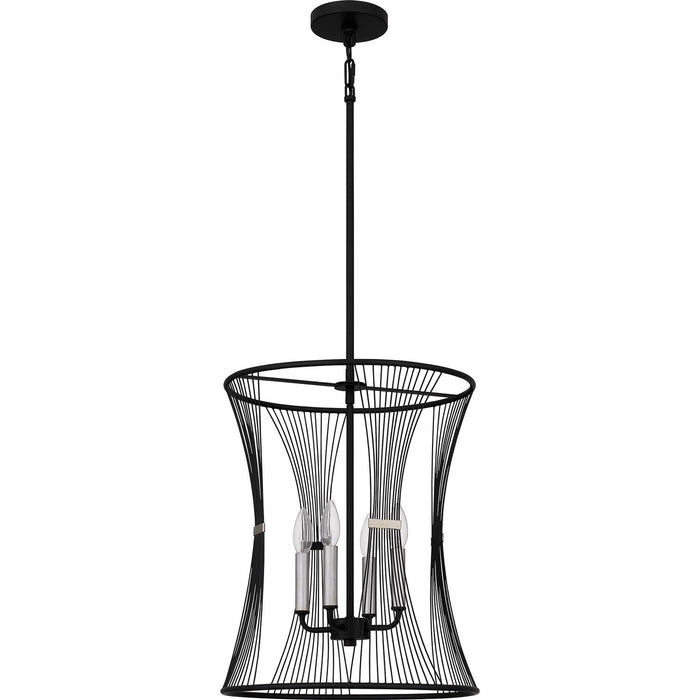 Quoizel LEI2816MBK Leiland Four Light Pendant, Matte Black Alternate Image.jpg