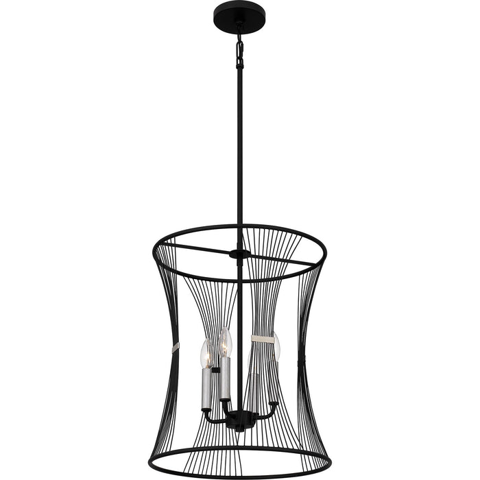 Quoizel LEI2816MBK Leiland Four Light Pendant, Matte Black Alternate Image 3.jpg