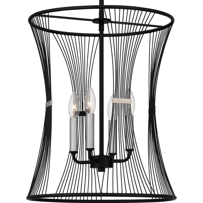 Quoizel LEI2816MBK Leiland Four Light Pendant, Matte Black Alternate Image 4.jpg