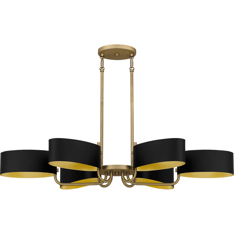 Quoizel MAD641AB Madden Six Light Linear Chandelier, Aged Brass Alternate Image 2.jpg