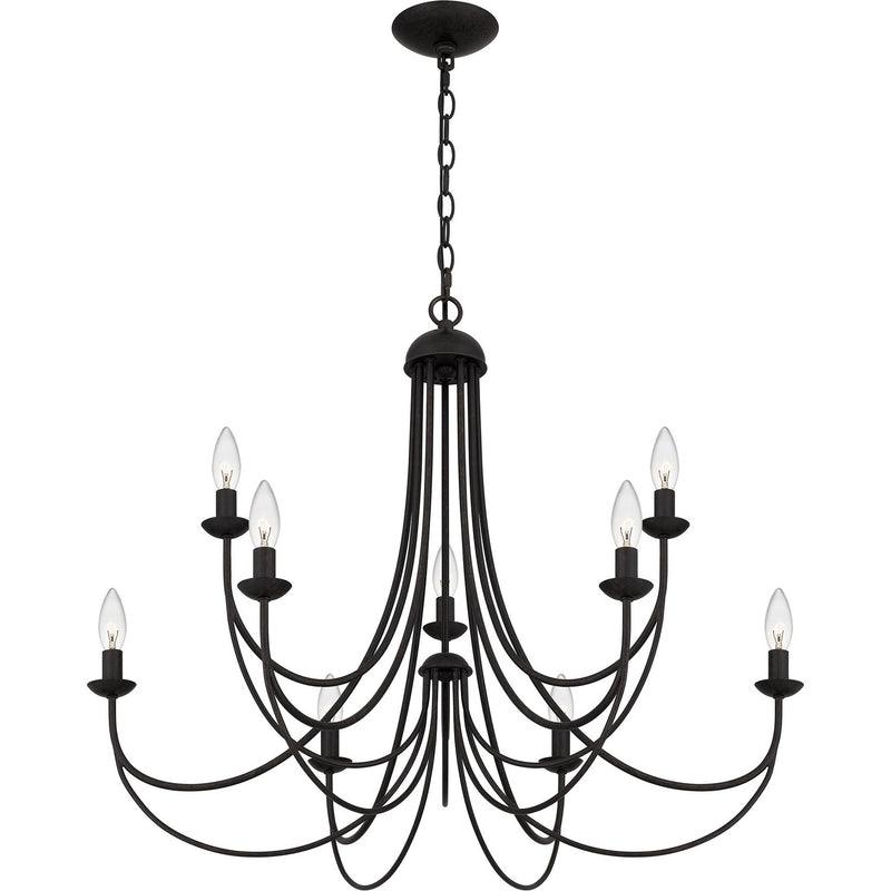 Quoizel MRN5030IB Mirren Nine Light Chandelier, Imperial Bronze Alternate Image 3.jpg