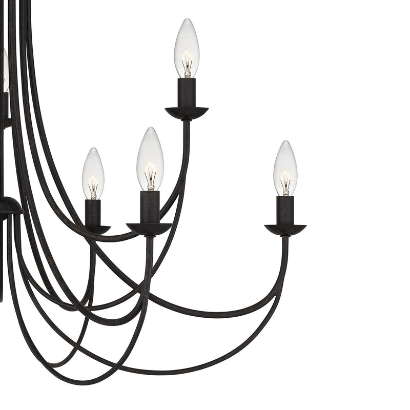 Quoizel MRN5030IB Mirren Nine Light Chandelier, Imperial Bronze Alternate Image 4.jpg