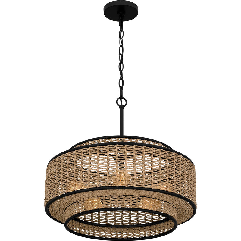 Quoizel QP6161MBK Teton Five Light Pendant, Matte Black Alternate Image 3.jpg