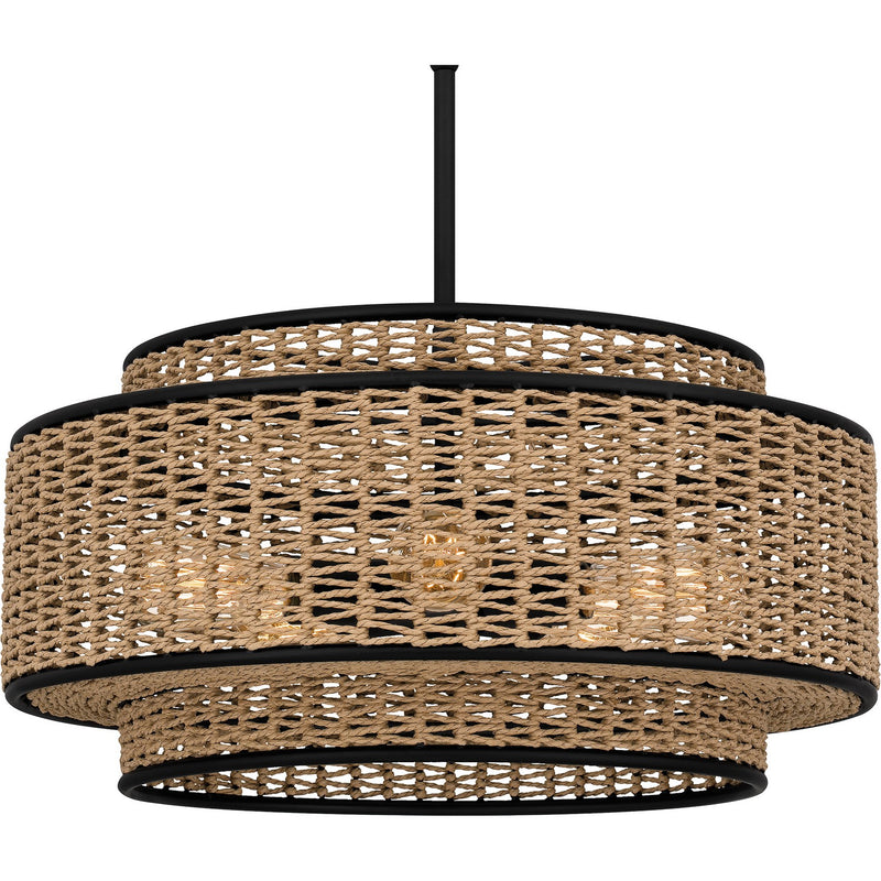 Quoizel QP6161MBK Teton Five Light Pendant, Matte Black Alternate Image 4.jpg