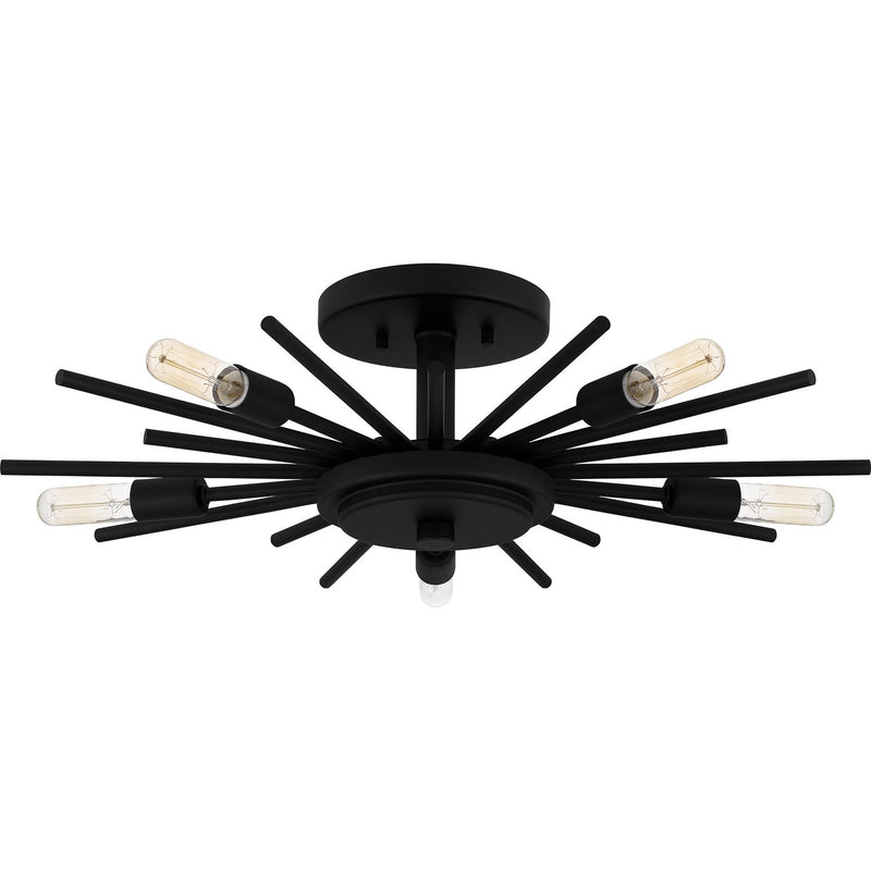 Quoizel QSF6158MBK Mesquite Five Light Semi Flush Mount, Matte Black Alternate Image.jpg