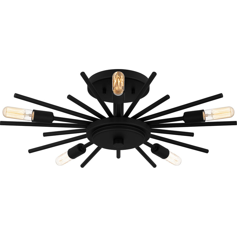Quoizel QSF6158MBK Mesquite Five Light Semi Flush Mount, Matte Black Alternate Image 2.jpg