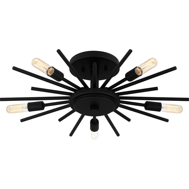 Quoizel QSF6158MBK Mesquite Five Light Semi Flush Mount, Matte Black Alternate Image 3.jpg