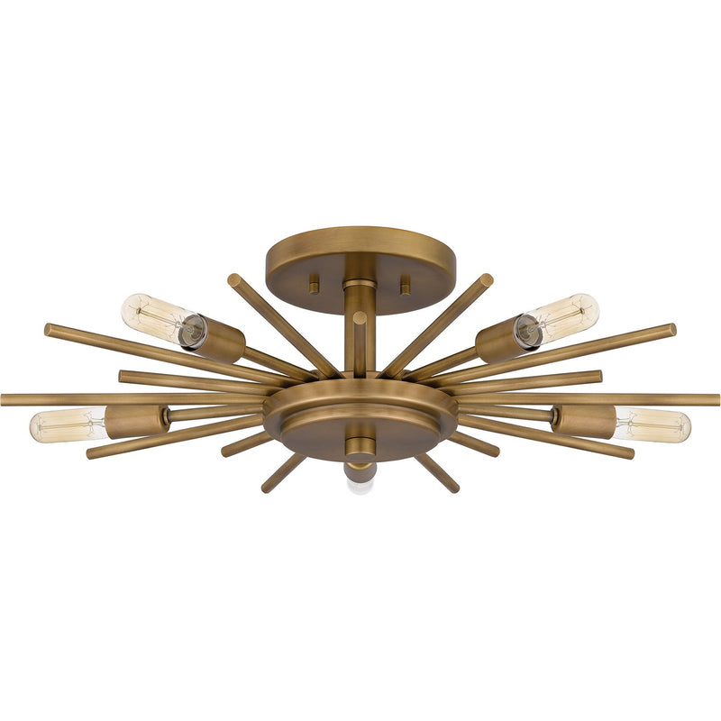 Quoizel QSF6158WS Mesquite Five Light Semi Flush Mount, Weathered Brass Alternate Image.jpg
