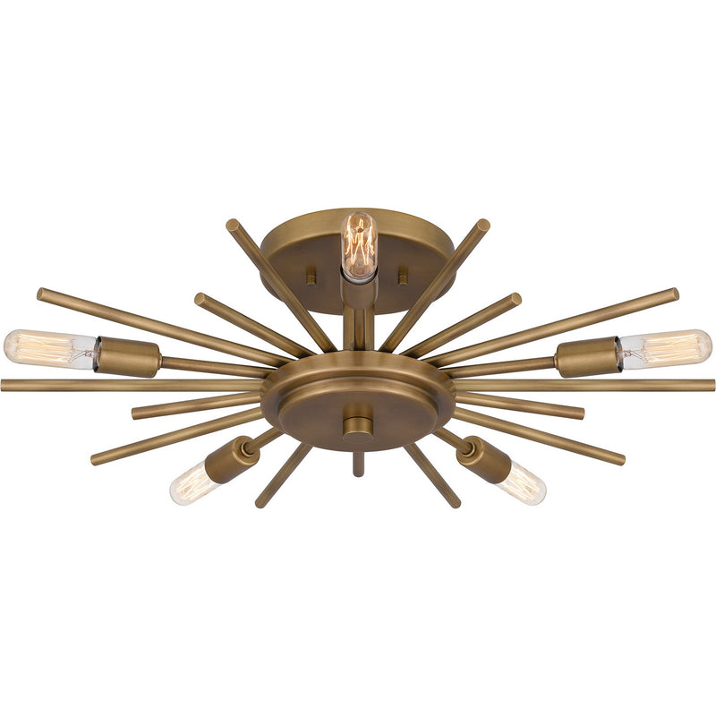 Quoizel QSF6158WS Mesquite Five Light Semi Flush Mount, Weathered Brass Alternate Image 2.jpg