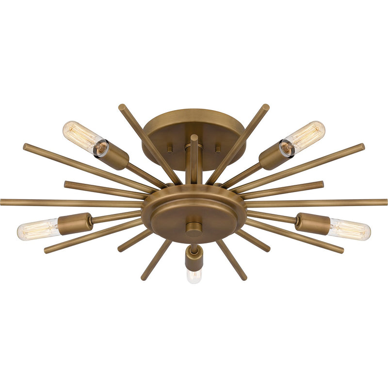 Quoizel QSF6158WS Mesquite Five Light Semi Flush Mount, Weathered Brass Alternate Image 3.jpg