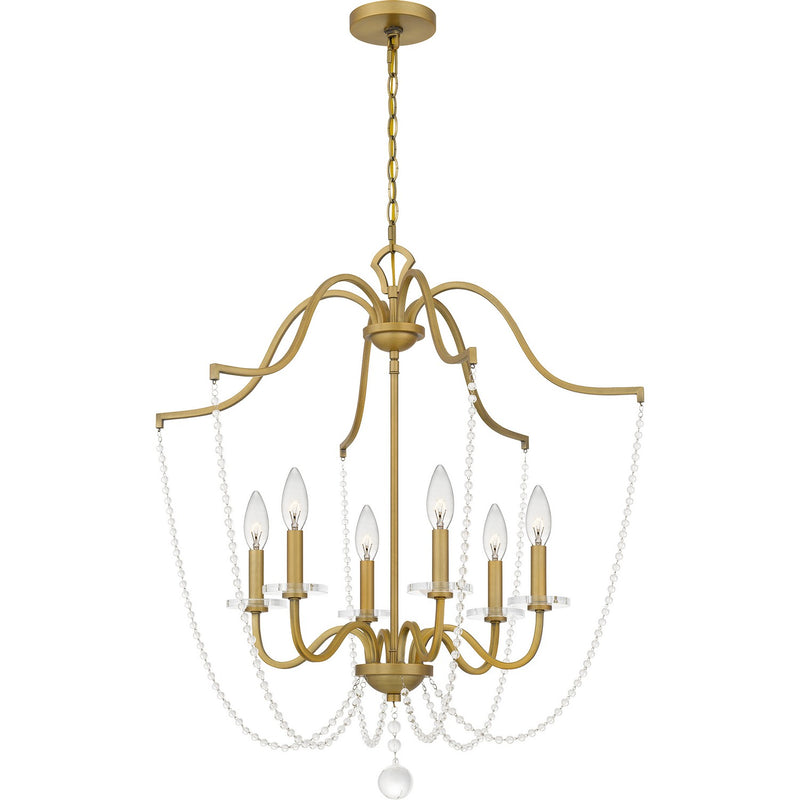 Quoizel SDY5028AB Sunday Six Light Chandelier, Aged Brass Alternate Image 2.jpg