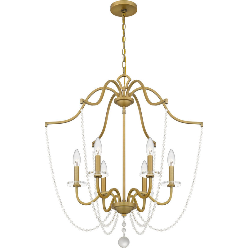 Quoizel SDY5028AB Sunday Six Light Chandelier, Aged Brass Alternate Image 3.jpg
