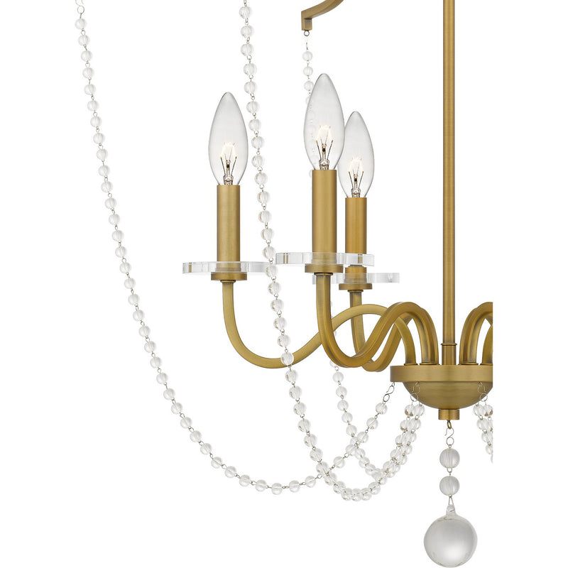 Quoizel SDY5028AB Sunday Six Light Chandelier, Aged Brass Alternate Image 4.jpg