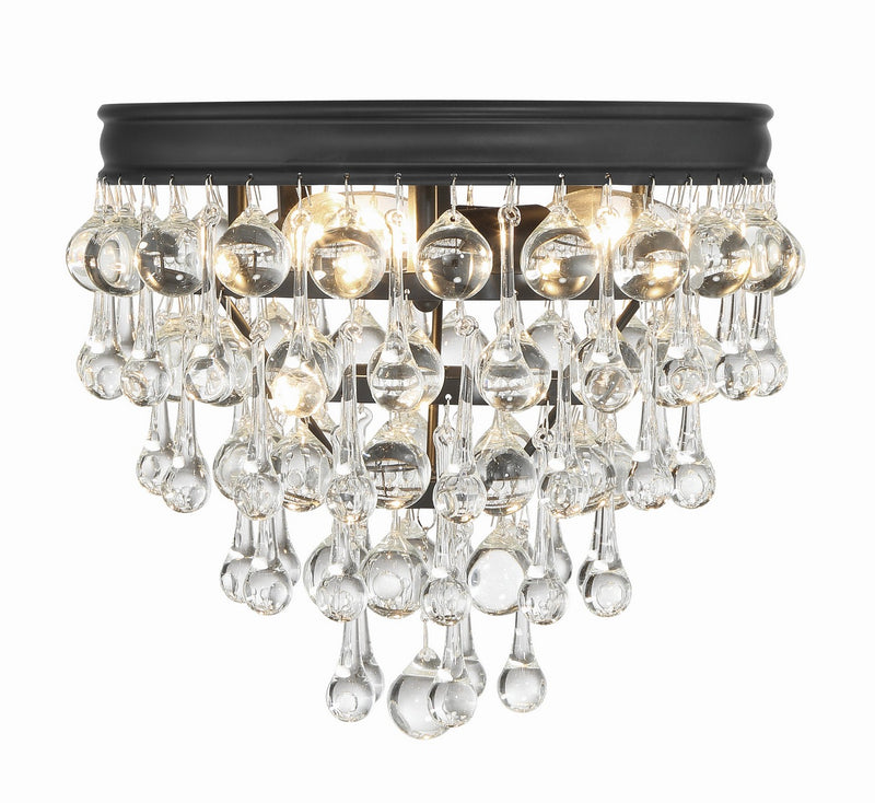 Crystorama 135-MK Calypso Three Light Flush Mount Matte Black Alternate Image 2.jpg