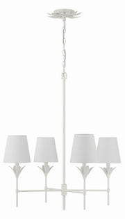 Crystorama 534-MT Broche Four Light Chandelier Matte White Alternate Image.jpg