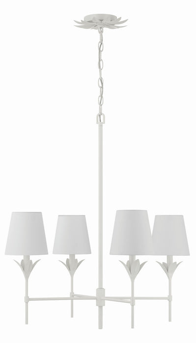 Crystorama 534-MT Broche Four Light Chandelier Matte White Alternate Image.jpg