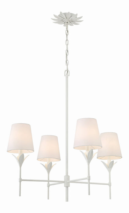 Crystorama 534-MT Broche Four Light Chandelier Matte White Alternate Image 2.jpg