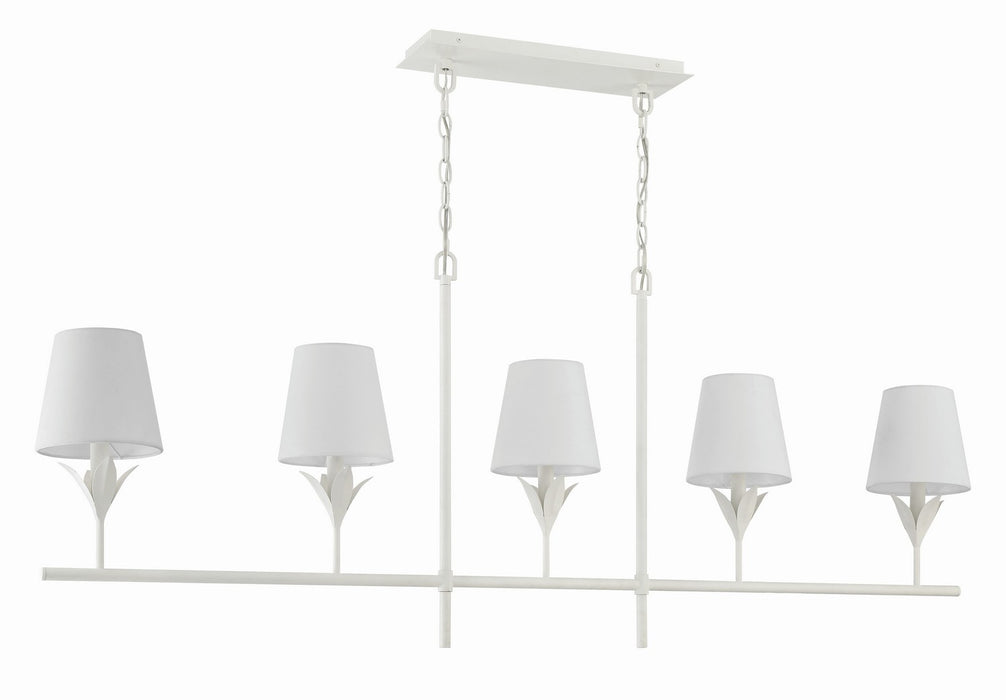 Crystorama 537-MT Broche Five Light Chandelier Matte White Alternate Image.jpg