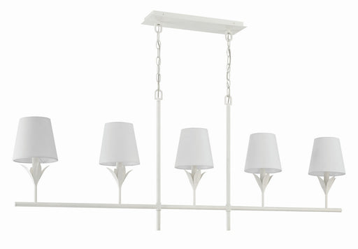 Crystorama 537-MT Broche Five Light Chandelier Matte White Alternate Image.jpg