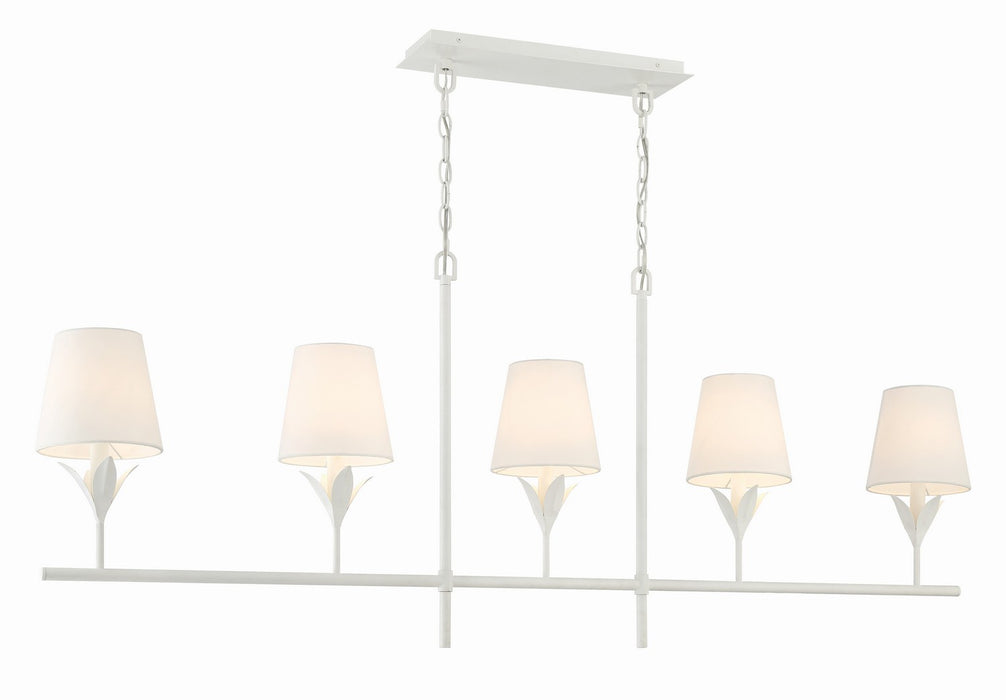 Crystorama 537-MT Broche Five Light Chandelier Matte White Alternate Image 2.jpg