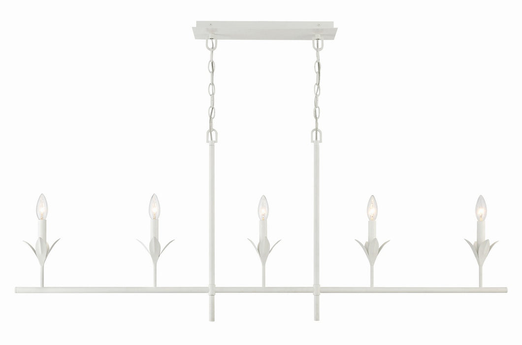 Crystorama 537-MT Broche Five Light Chandelier Matte White Alternate Image 4.jpg