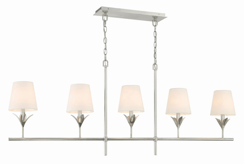 Crystorama 537-SA Broche Five Light Chandelier Antique Silver Alternate Image 2.jpg