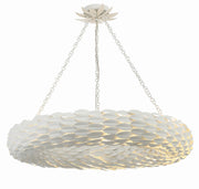 Crystorama 538-MT Broche Eight Light Pendant Matte White Alternate Image 2.jpg