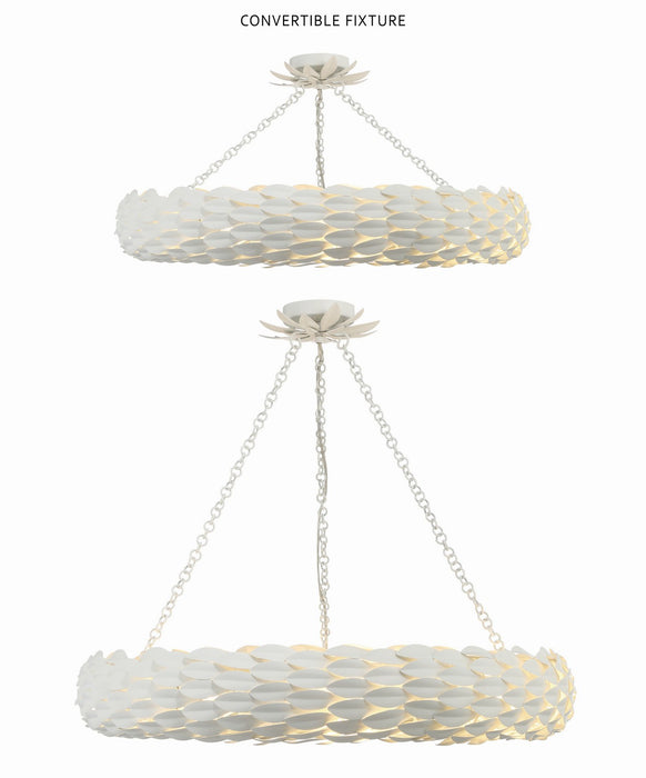 Crystorama 538-MT Broche Eight Light Pendant Matte White Alternate Image 4.jpg