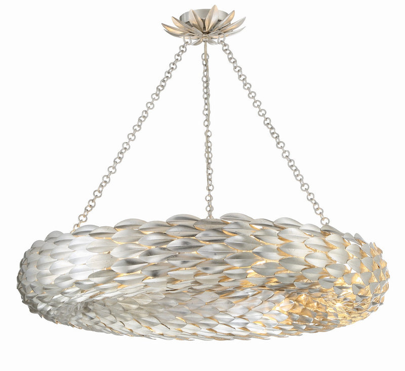Crystorama 538-SA Broche Eight Light Pendant Antique Silver Alternate Image 2.jpg