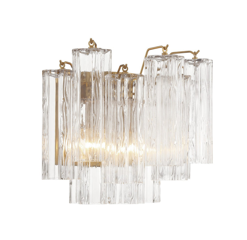 Crystorama ADD-302-AG-CL Addis Two Light Wall Sconce Aged Brass Alternate Image 2.jpg