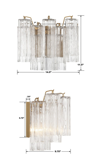 Crystorama ADD-302-AG-CL Addis Two Light Wall Sconce Aged Brass Alternate Image 4.jpg