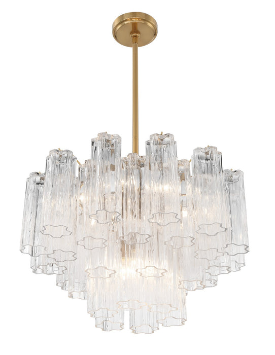 Crystorama ADD-308-AG-CL Addis Nine Light Chandelier Aged Brass Alternate Image 2.jpg