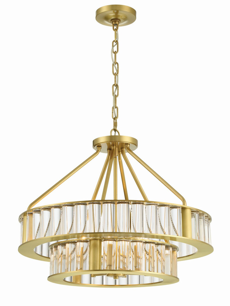 Crystorama FAR-6006-AG Farris Six Light Chandelier Aged Brass Alternate Image 2.jpg