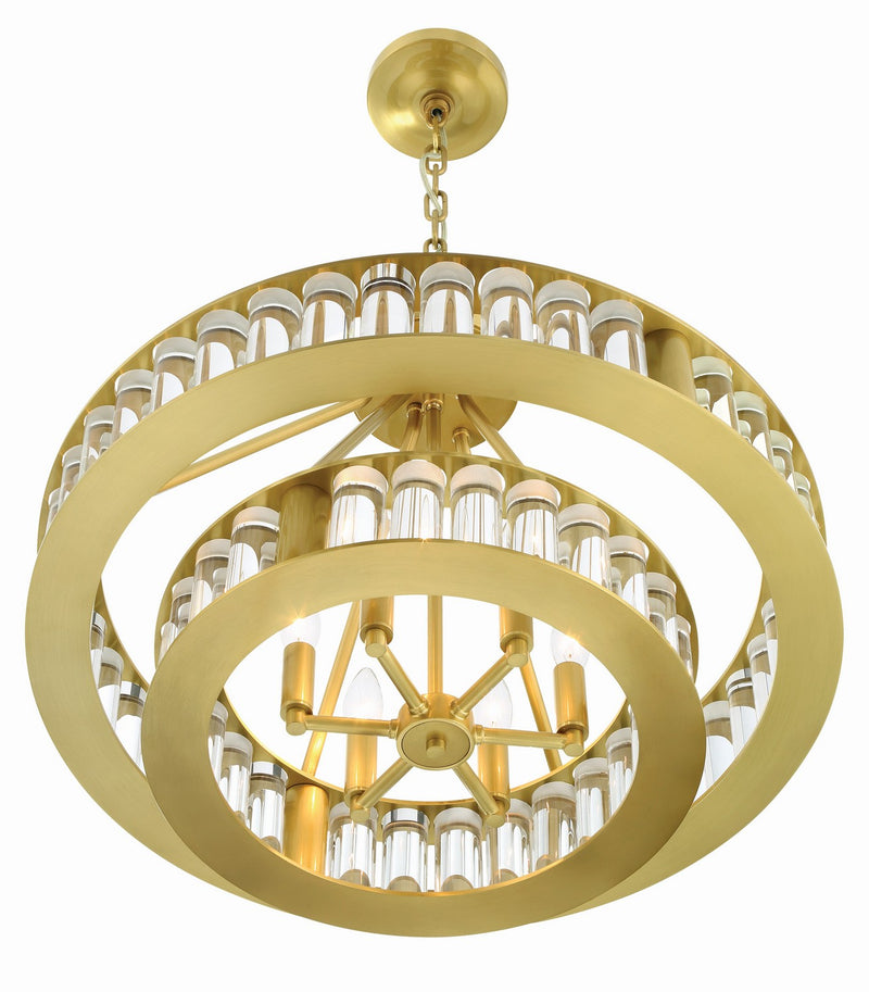 Crystorama FAR-6006-AG Farris Six Light Chandelier Aged Brass Alternate Image 4.jpg