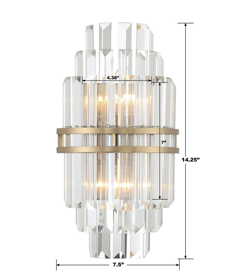 Crystorama HAY-1402-AG Hayes Two Light Wall Sconce Aged Brass Alternate Image 4.jpg