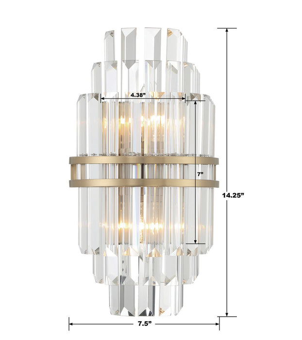 Crystorama HAY-1402-AG Hayes Two Light Wall Sconce Aged Brass Alternate Image 4.jpg