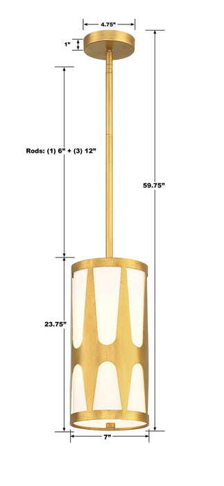 Crystorama ROY-801-GA Royston One Light Pendant Antique Gold Alternate Image 4.jpg
