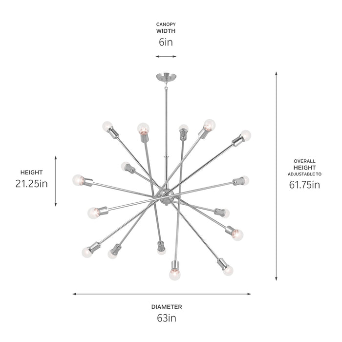 Kichler 52537CH 16 Light Chandelier, Chrome (5)