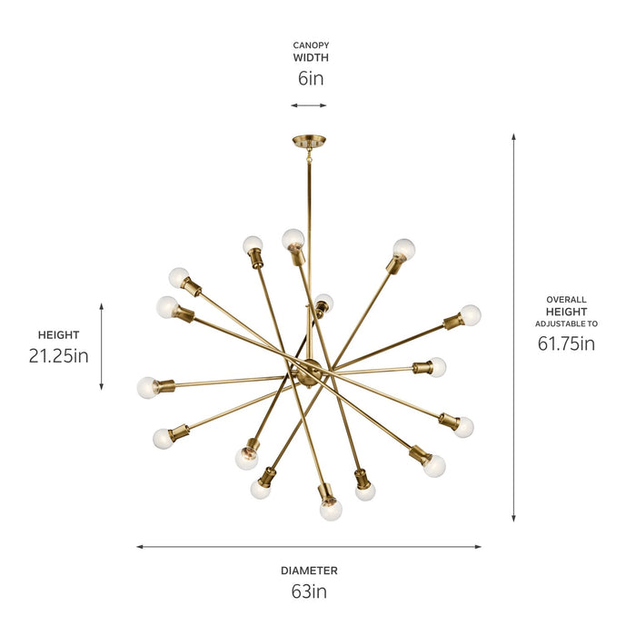 Kichler 52537NBR 16 Light Chandelier, Natural Brass (6)