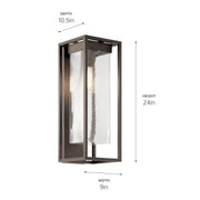 Kichler 59063OZ One Light Outdoor Wall Mount, Bronze (4)