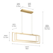 Kichler 84331CG LED Linear Chandelier, Champagne Gold (6)