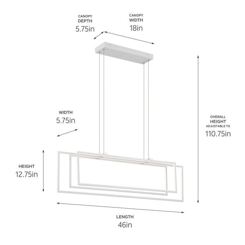 Kichler 84331WH LED Linear Chandelier, White (6)