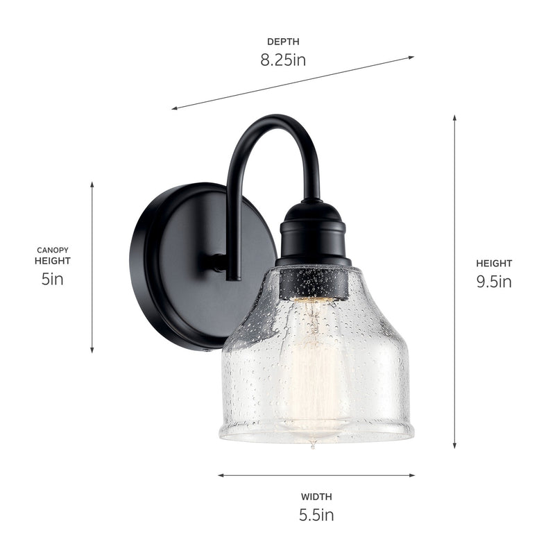 Kichler 45971BK One Light Wall Sconce, Black (4)